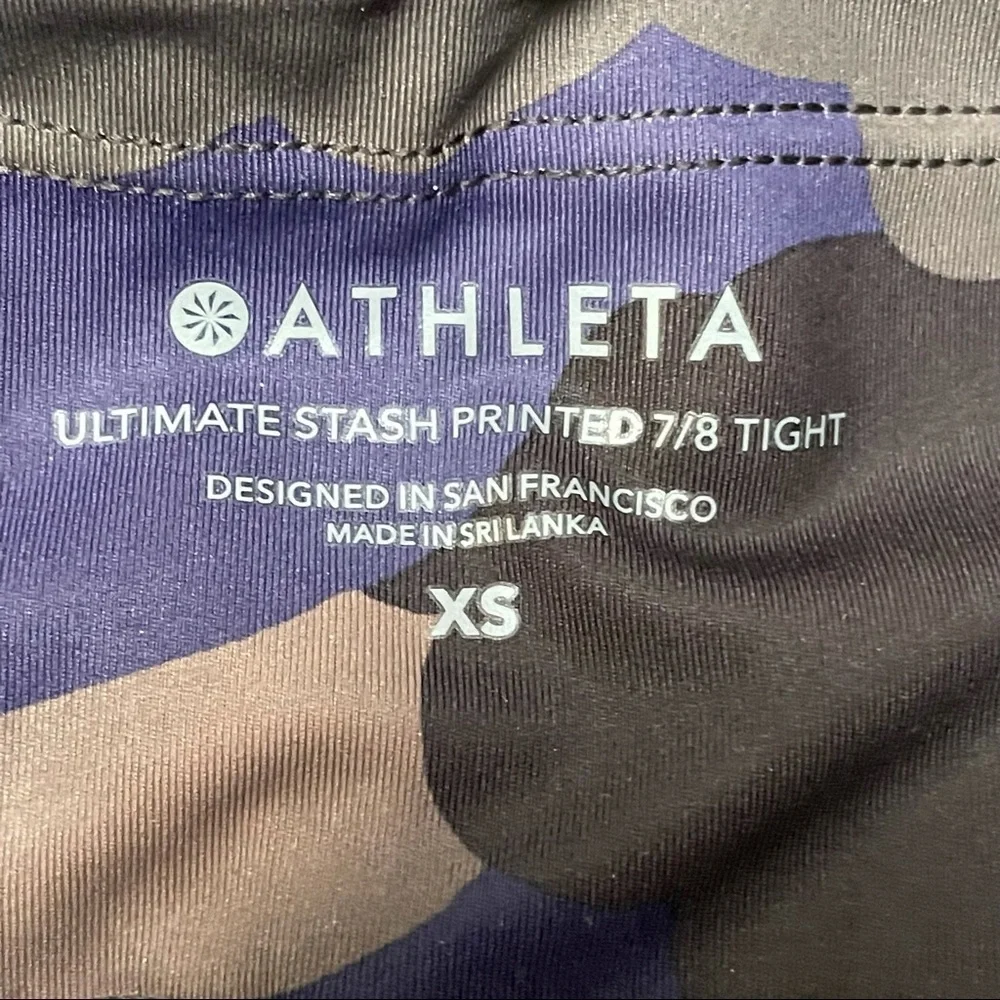 Athleta Ultimate‎ Stash Pocket Printed 7/8 Camo Tight Pants Leggings Size XS